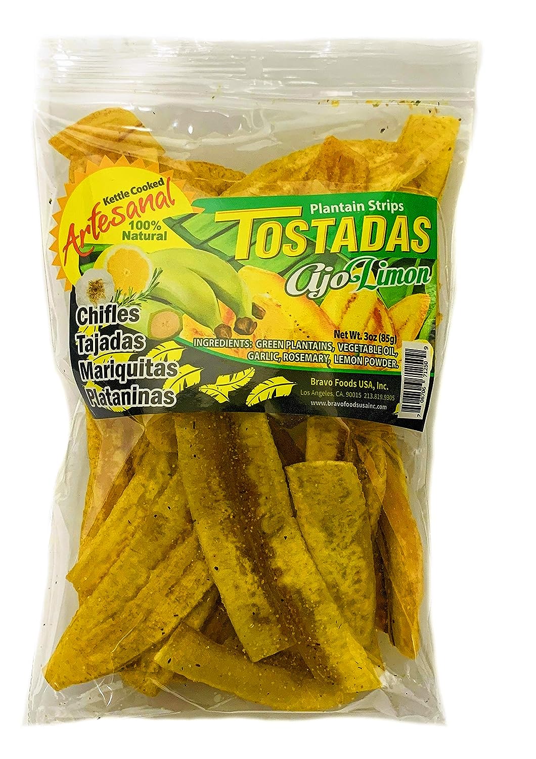 3 Pack Tostadas de Plátano Artesanales – 3 Sabores: Natural, Chipotle y Ajo Limón