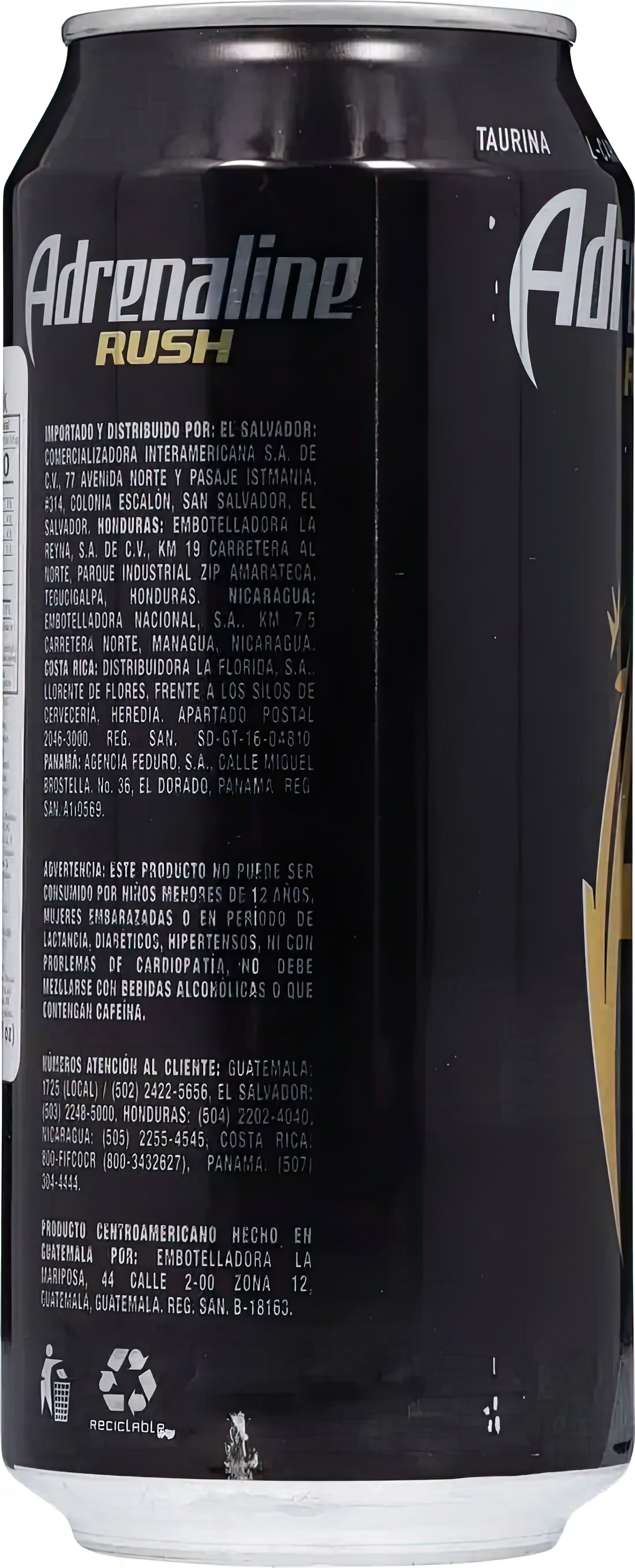 Adrenaline Rush – Bebida Energizante con Cafeína y Taurina | 6 pack