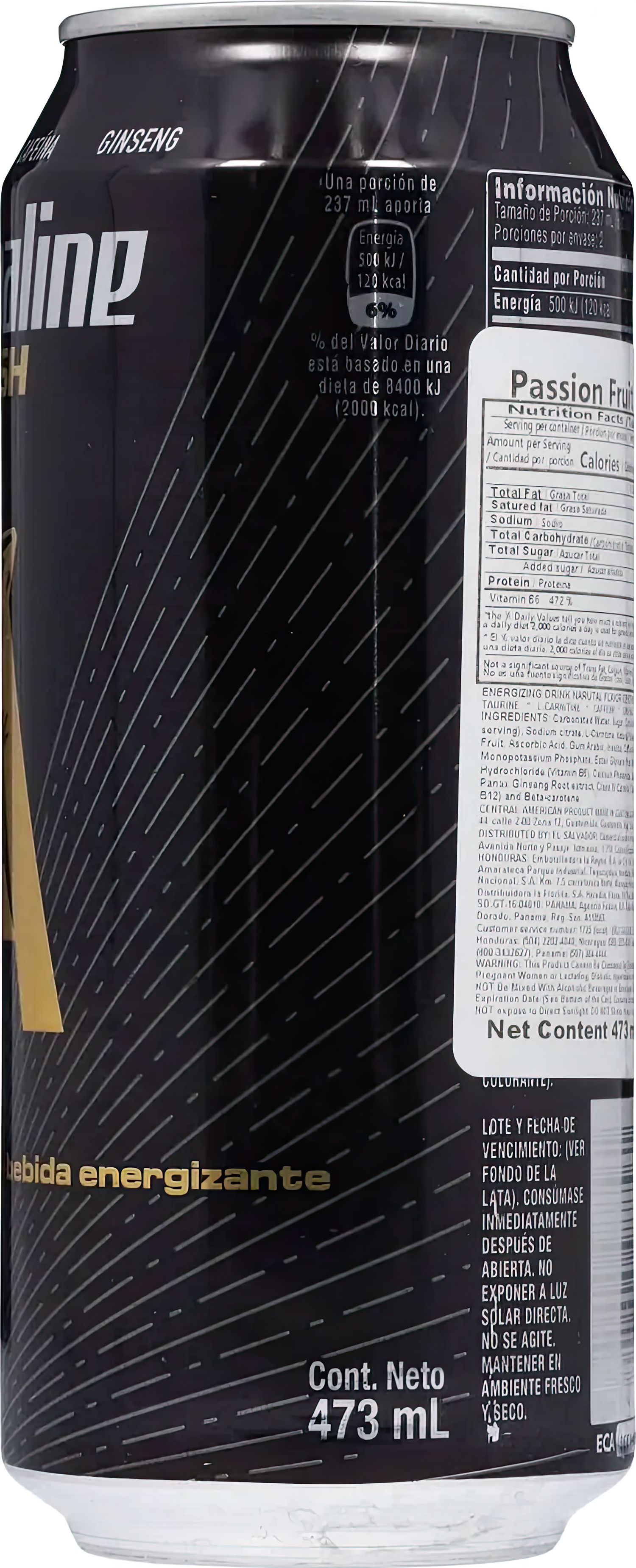 Adrenaline Rush – Bebida Energizante con Cafeína y Taurina | 6 pack