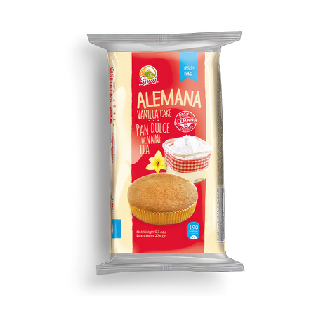 Alemana de la marca Sinai, pan dulce tradicional centroamericano en empaque individual