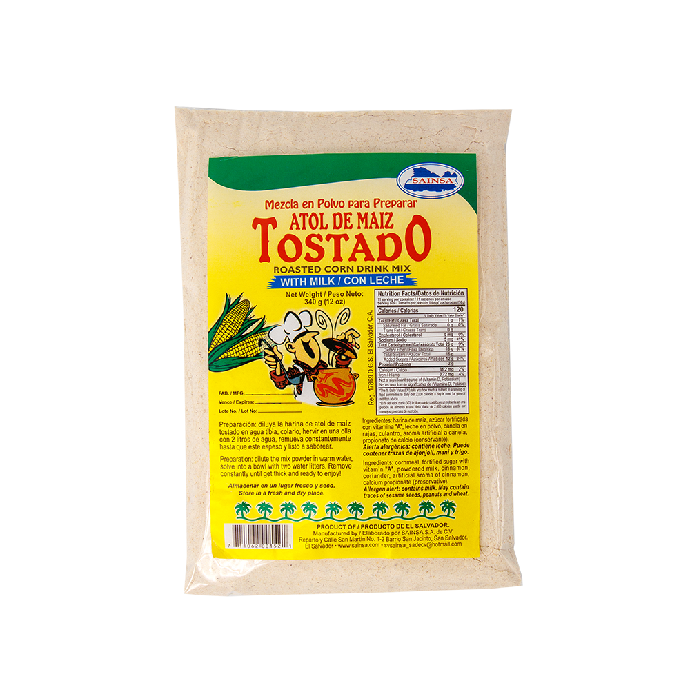 Atol de maíz tostado salvadoreño en polvo – bebida caliente tradicional – Latin Foods At Your Door