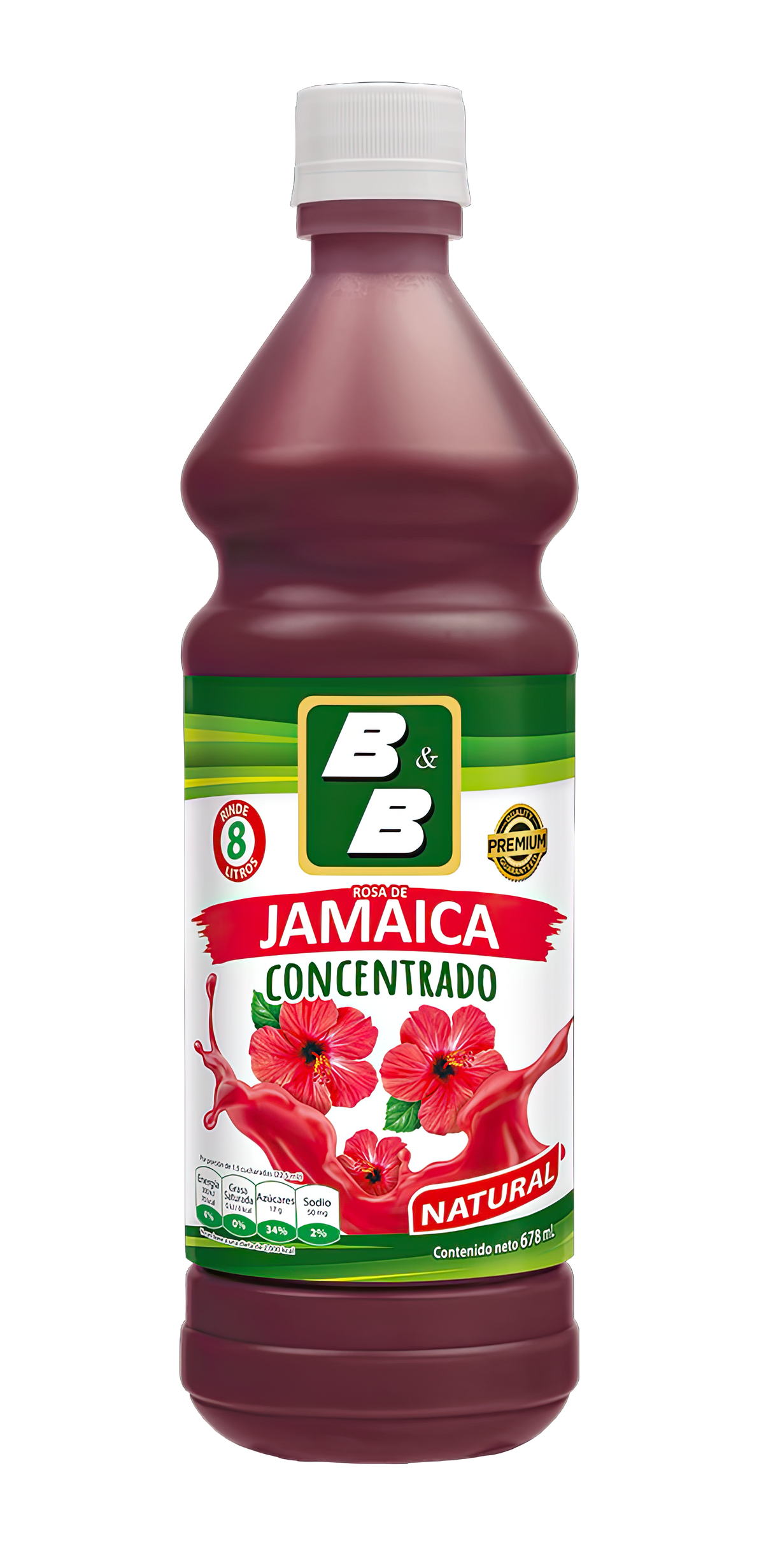 Botella de Concentrado de Flor de Jamaica B&B 678 ml – Bebida natural salvadoreña