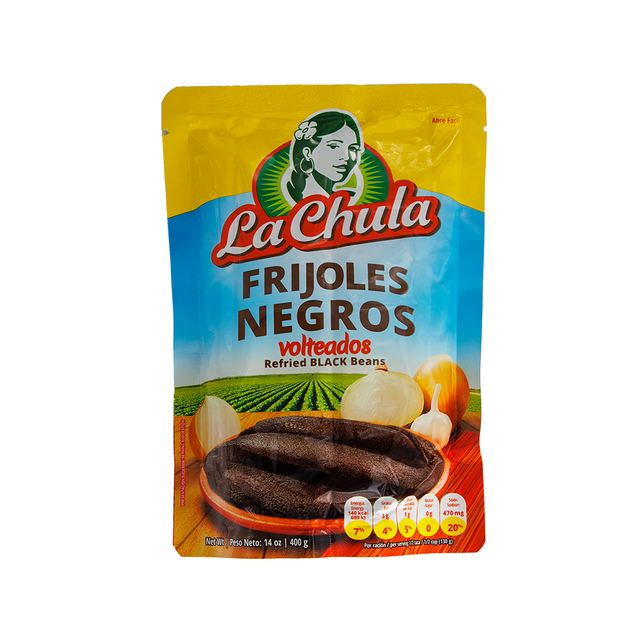 Frijoles refritos negros volteados La Chula 400 g – sabor tradicional listo para servir – Latin Foods At Your Door