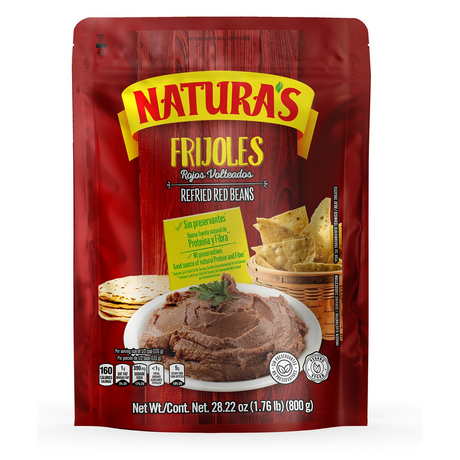 Frijoles volteados refritos rojos Naturas 800 g – presentación familiar lista para servir – Latin Foods At Your Door