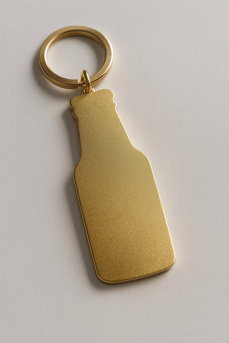 Llavero en forma de botella Kolashampan salvadoreña con estilo tropical