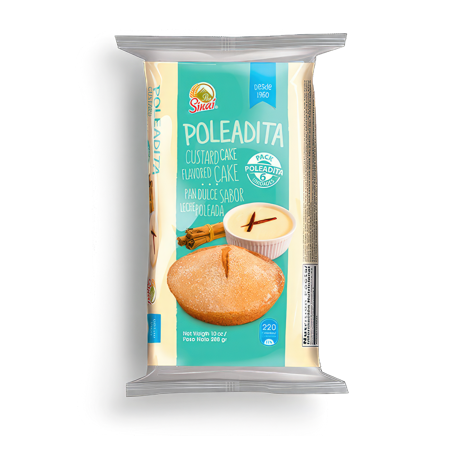 Poleadita de la marca Sinai – pan dulce tradicional en empaque de 6 unidades