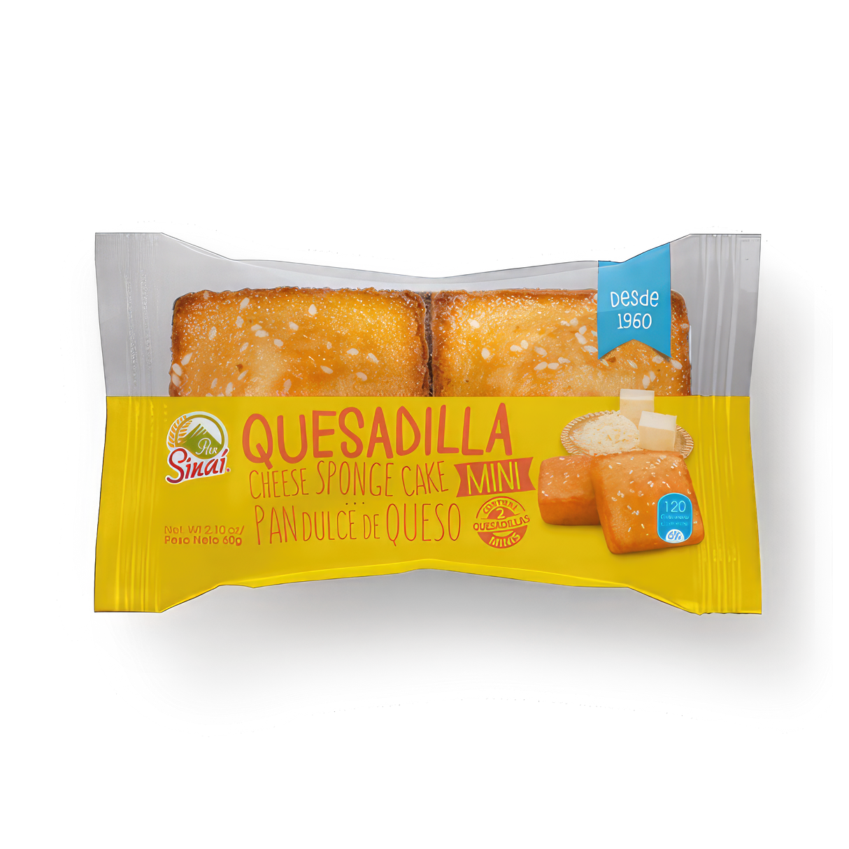 Quesadilla doble mini Sinai, pan dulce con queso pack de 2