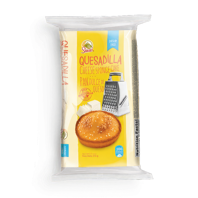 Quesadilla de la marca Sinai pan dulce centroamericano en empaque individual