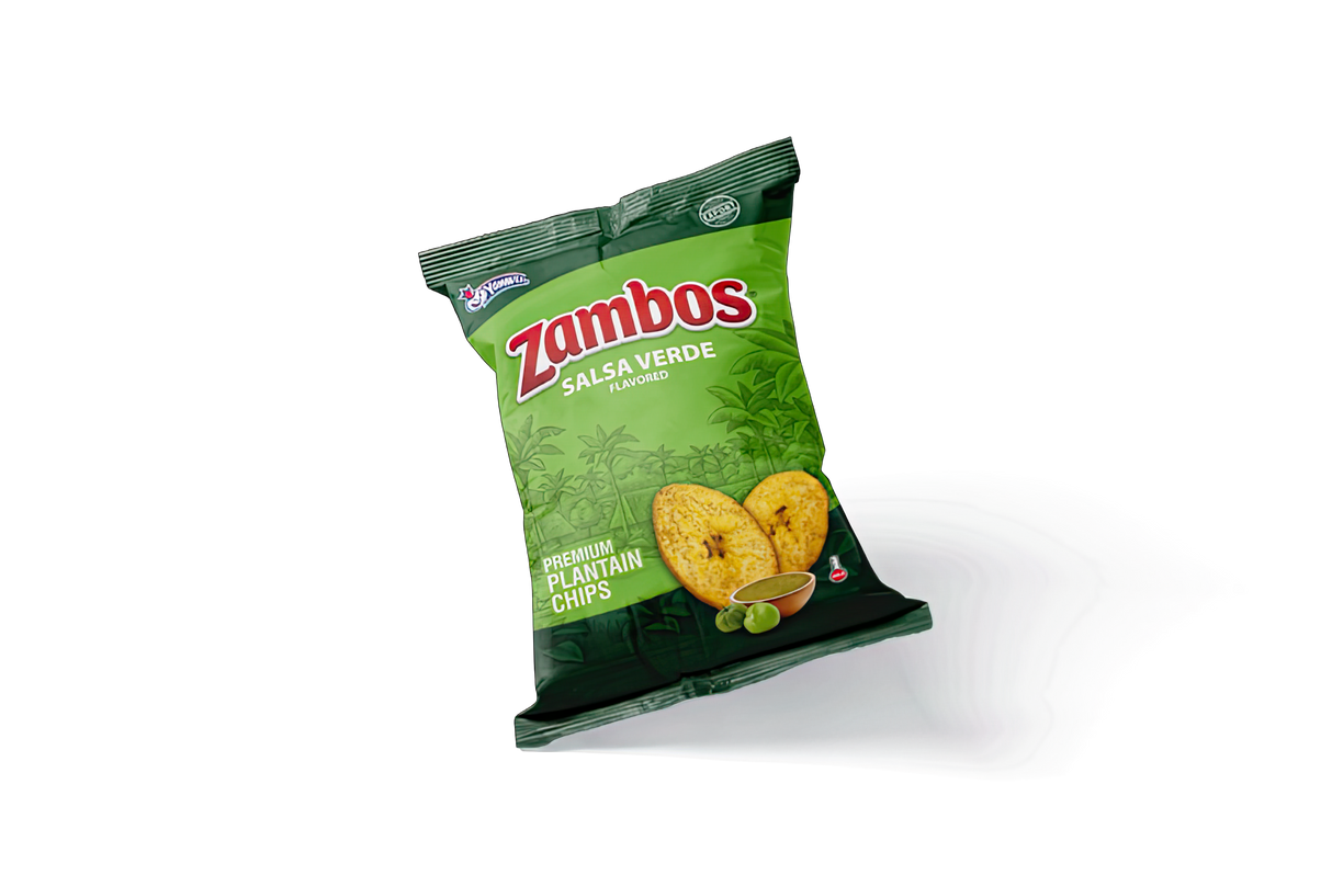 Zambos salsa verde – chips de plátano hondureñas con sabor especiado – Latin Foods At Your Door