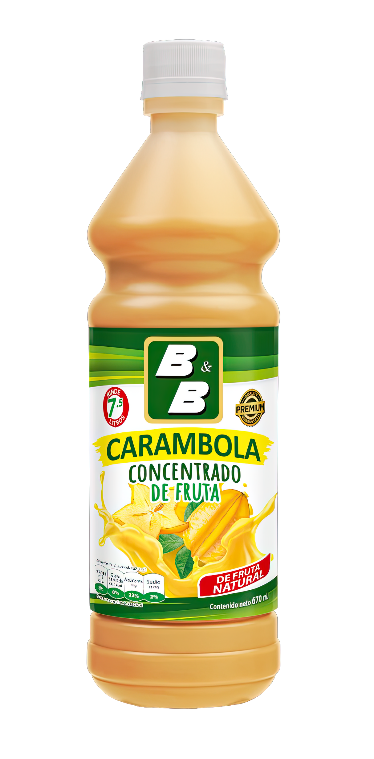 Botella de Concentrado de Carambola B&B 678 ml – Bebida tropical salvadoreña