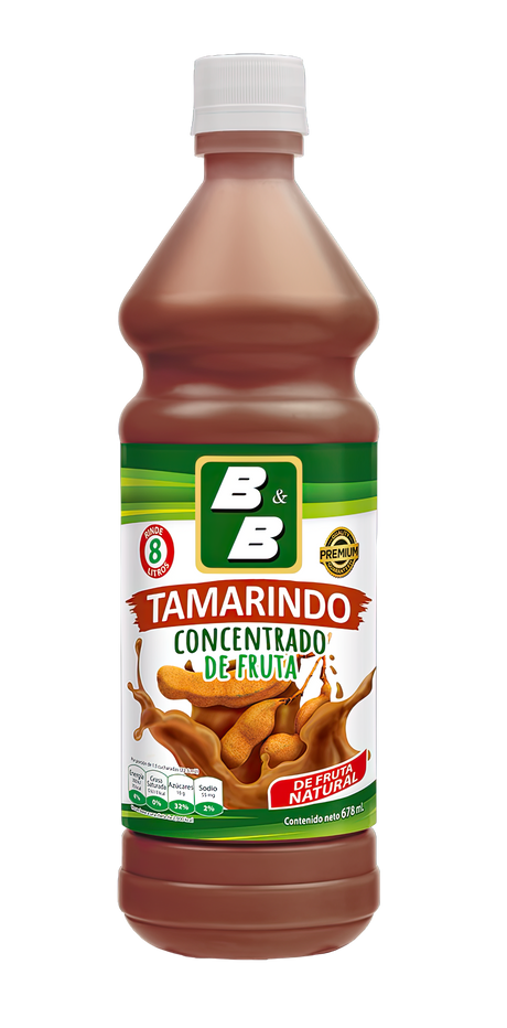 Botella de Concentrado de Tamarindo B&B 678 ml – Bebida típica salvadoreña